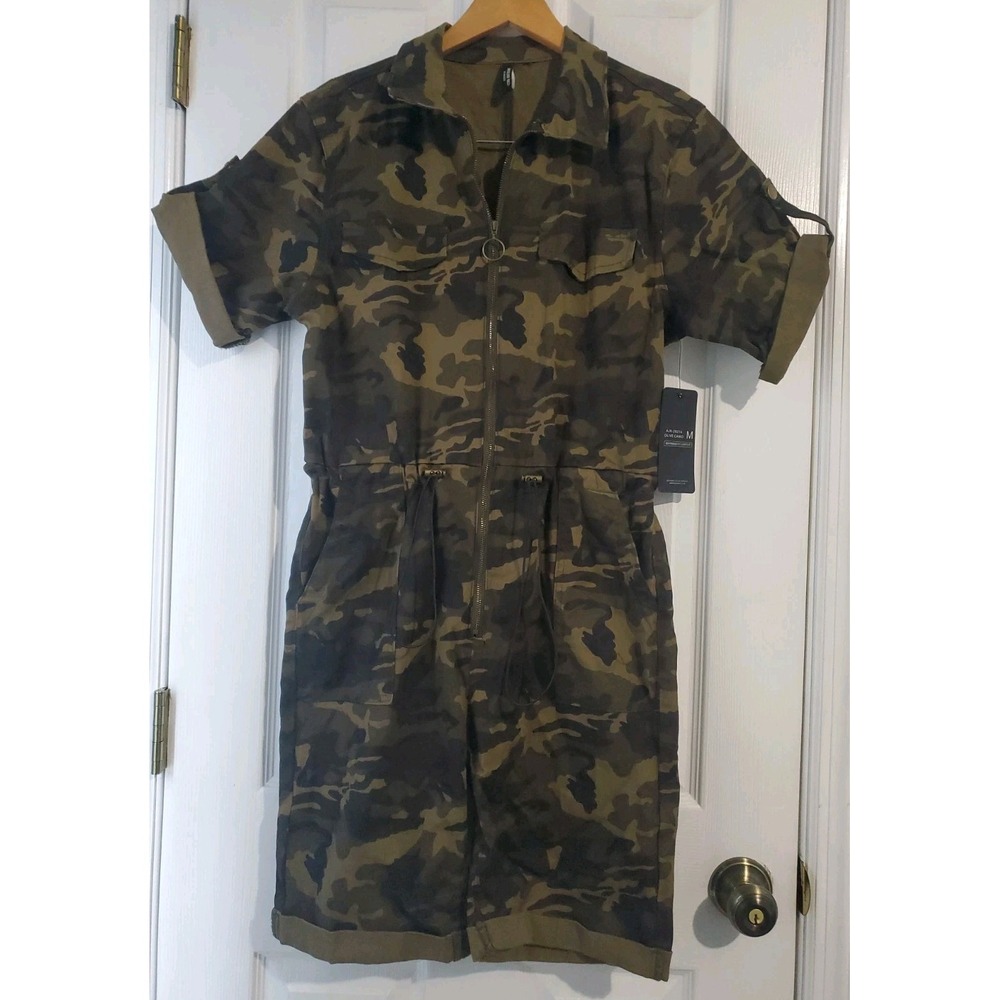 American Bazi Olive Camo Boyfriend Fit Jumpsuit Size M